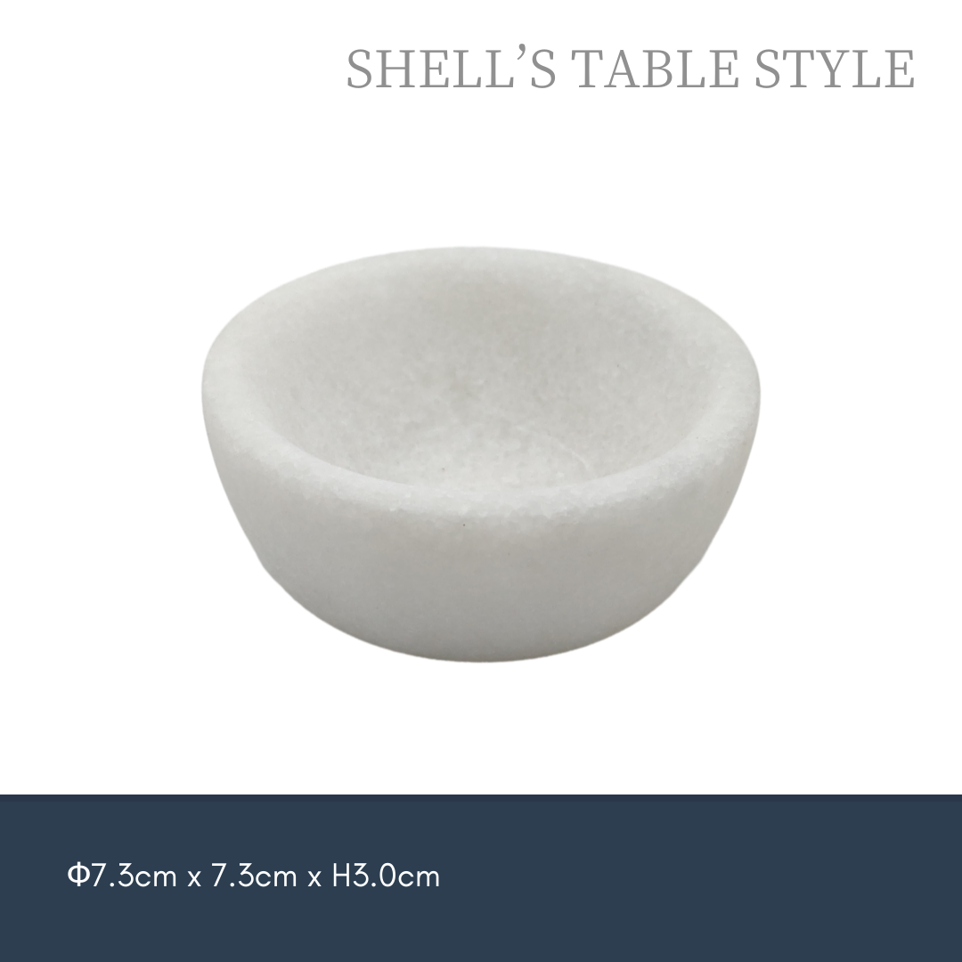 Đĩa nhỏ bằng đá cẩm thạch 7,5cm màu trắng